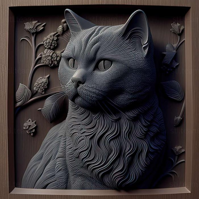 3D model Chartreux cat (STL)